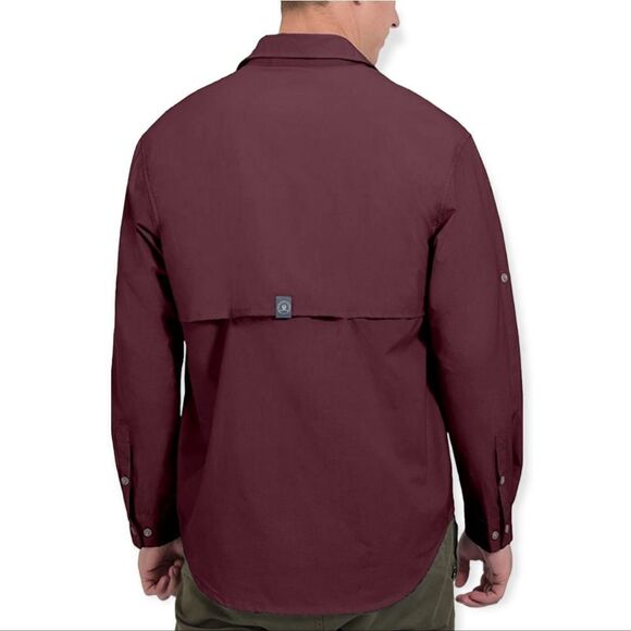 NWT Mens UPF 50+ UV Protection Shirt Breathable Long Sleeve Fishing Hiking Shirt - Picture 2 of 6